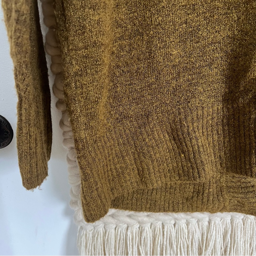 Olive Green Button Down Sweater W Button Detail O… - image 6